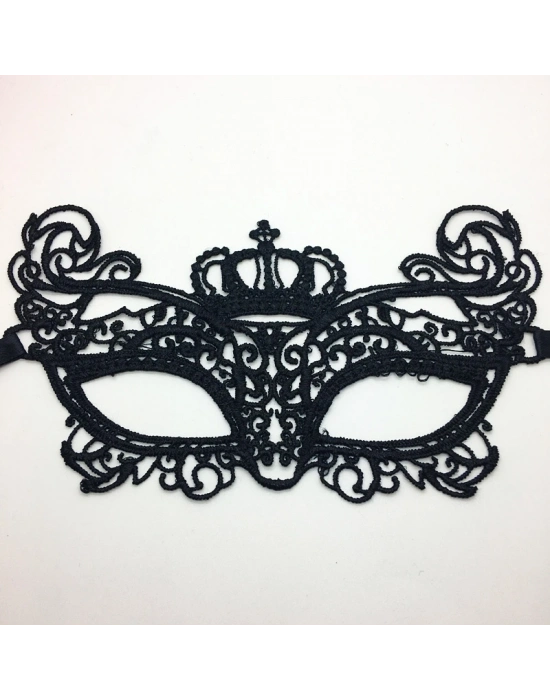 Siyah Renk Dantel Kesim Dantel İşlemeli Balo Parti Maskesi 9 No