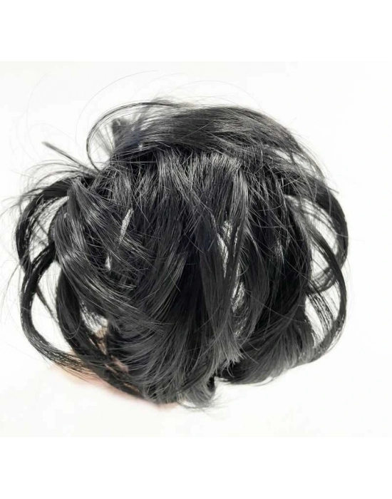 Siyah Renk Düz Model Hazır Telli Saç Şeklinde Peruk Postiş Toka