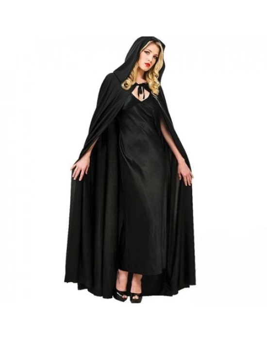 Siyah Renk Kapşonlu Pelerin