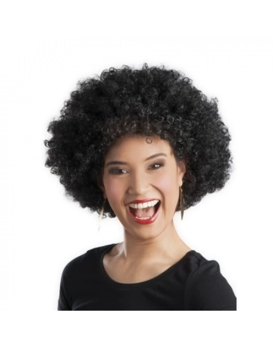 Siyah Renk Kıvırcık Afro Bonus Parti Peruğu