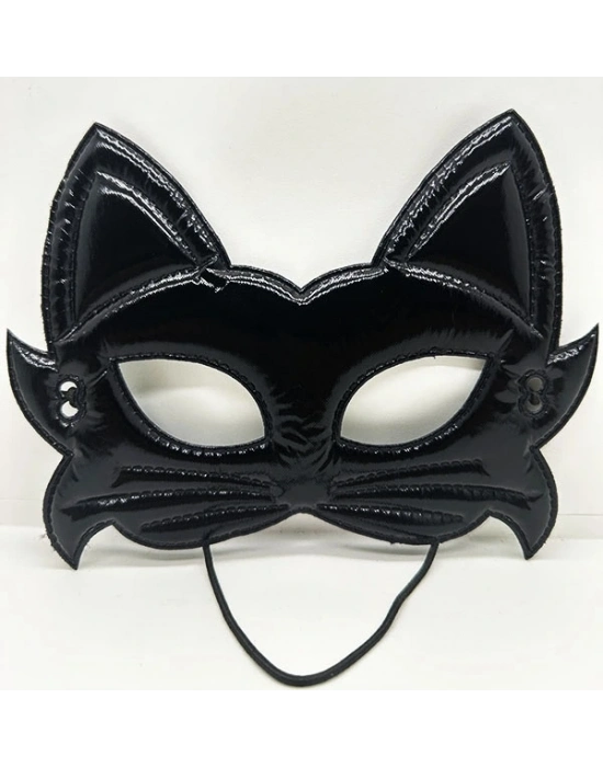 Siyah Renk Kumaş Malzemeden İmal Eva Kedi Maskesi 19x15 Cm