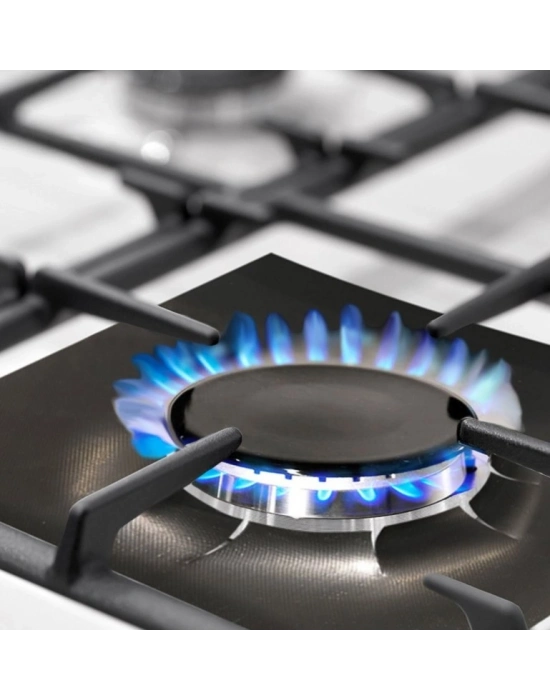 Siyah Renk Ocak Koruyucu Folyo Yanmaz Yapışmaz 4lü Set