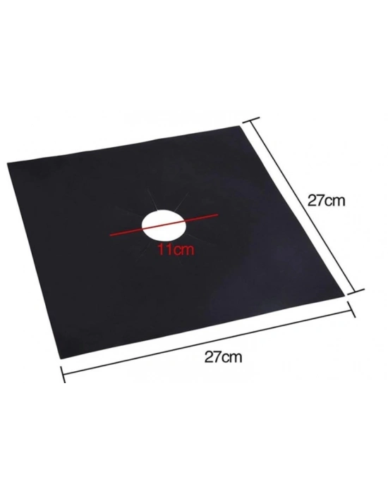 Siyah Renk Ocak Koruyucu Folyo Yanmaz Yapışmaz 4lü Set