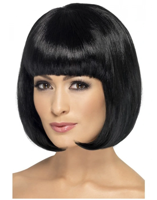 Siyah Renk Parti Peruğu Küt Saç