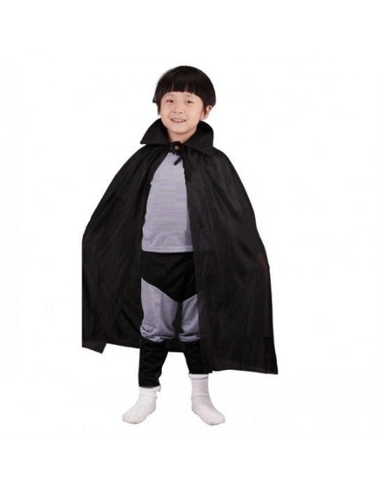 Siyah Renk Yakalı Çocuk Pelerin 90 Cm