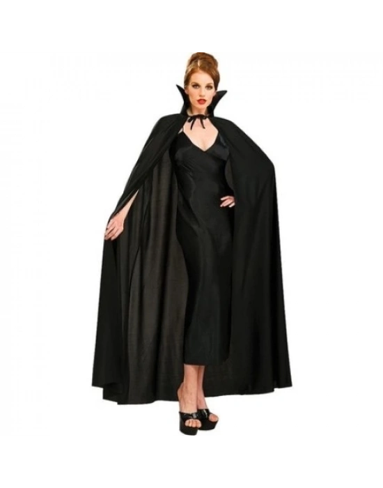 Siyah Renk Yakalı Halloween Pelerini 120 cm