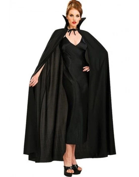 Siyah Renk Yakalı Halloween Pelerini 120 cm