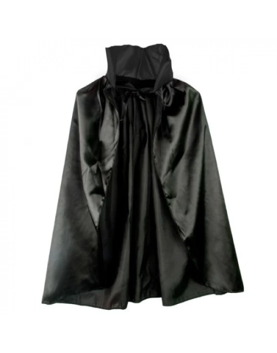 Siyah Renk Yakalı Halloween Pelerini 90 cm