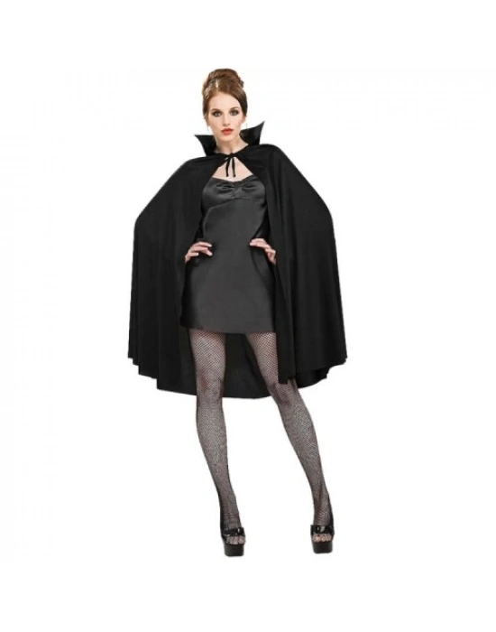 Siyah Renk Yakalı Halloween Pelerini 90 cm