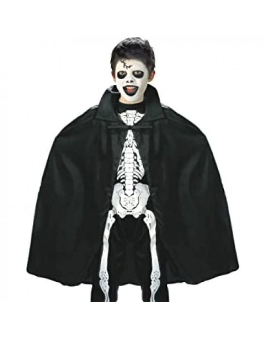 Siyah Renk Yakalı Halloween Pelerini 90 cm