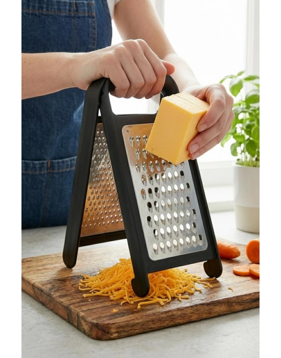 Siyah Renkli Katlanabilir Paslanmaz Çelik Rende