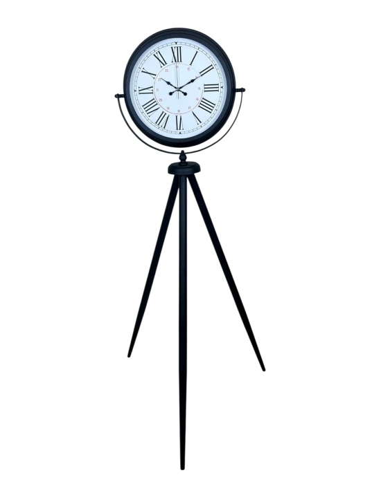 ® Siyah Roma Rakamlı Lüks Tasarım Tripod Ayaklı Saat