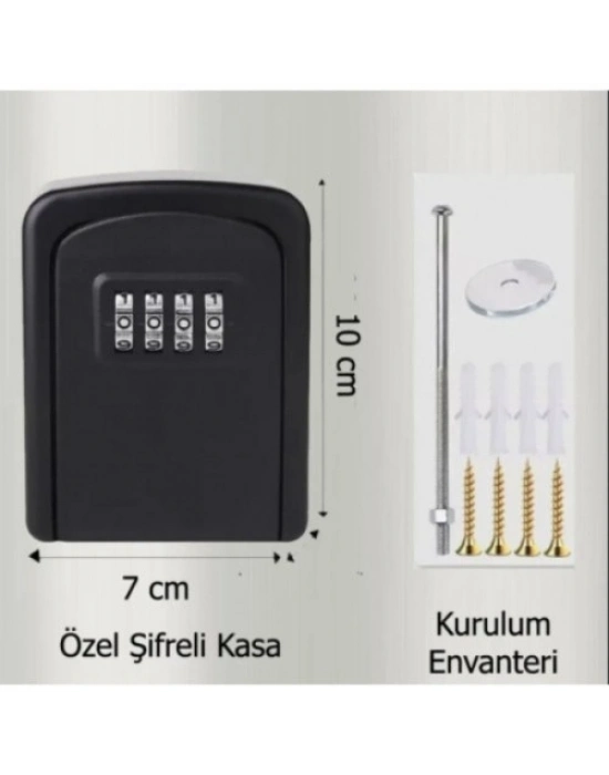 Siyah Şifreli Anahtar ve Eşya Saklama Güvenlik Kasası