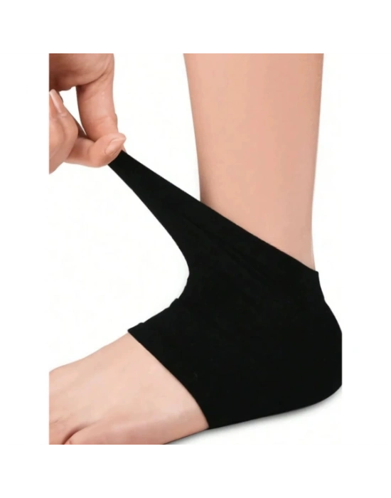 Siyah Silikon Topuk Nemlendirici Çorap