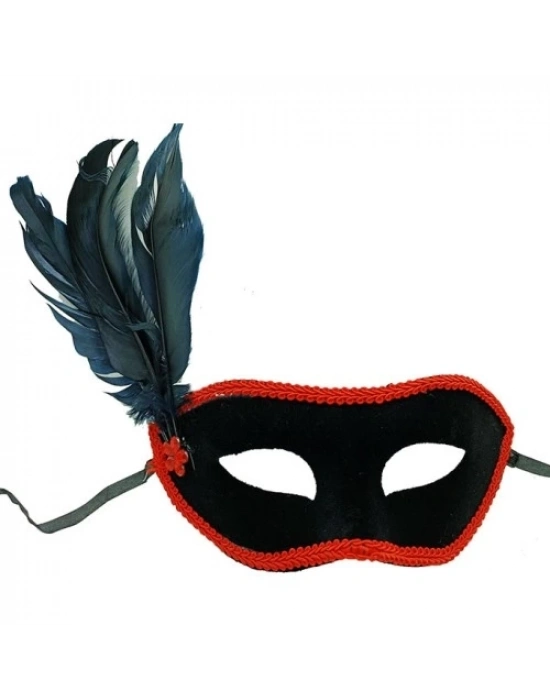 Siyah Süet Kaplama Parti Balo Maskesi