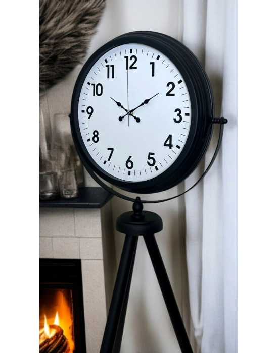 ® Siyah Tripod Ayaklı Dekoratif Saat