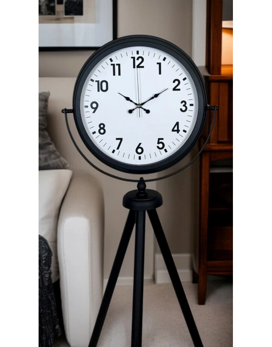 ® Siyah Tripod Ayaklı Dekoratif Saat