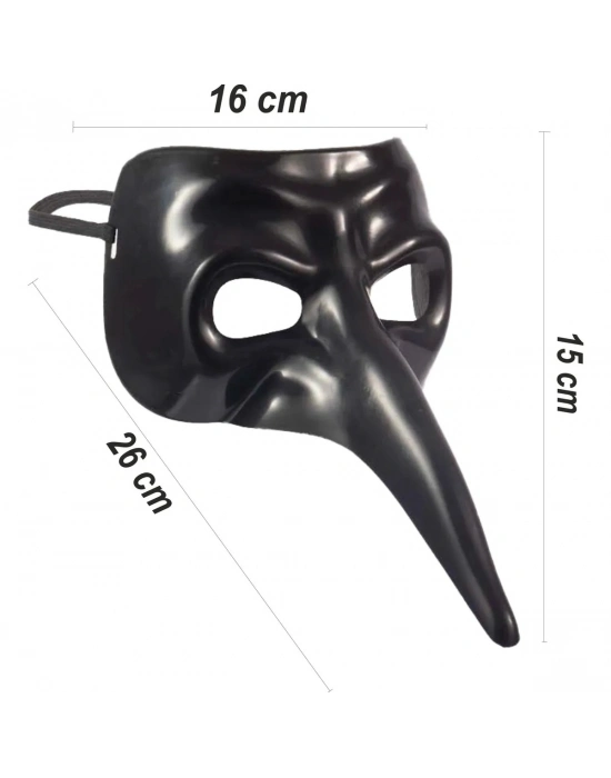 Siyah Uzun Burun Veba Doktoru Maskesi