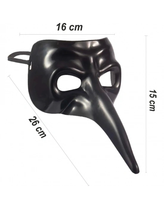 Siyah Uzun Burun Veba Doktoru Maskesi