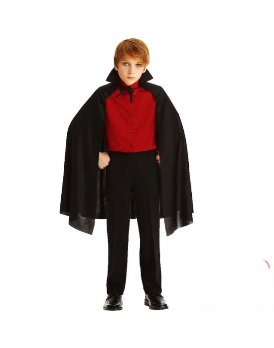 Siyah Yakalı Pelerin - Vampir Pelerin - Dracula Pelerin 90 Cm