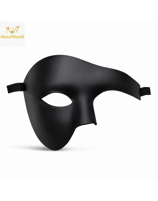Siyah Yarım Erkek Maske – Phantom Parti & Balo Maskesi