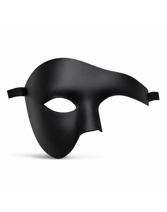 Siyah Yarım Erkek Maske – Phantom Parti & Balo Maskesi