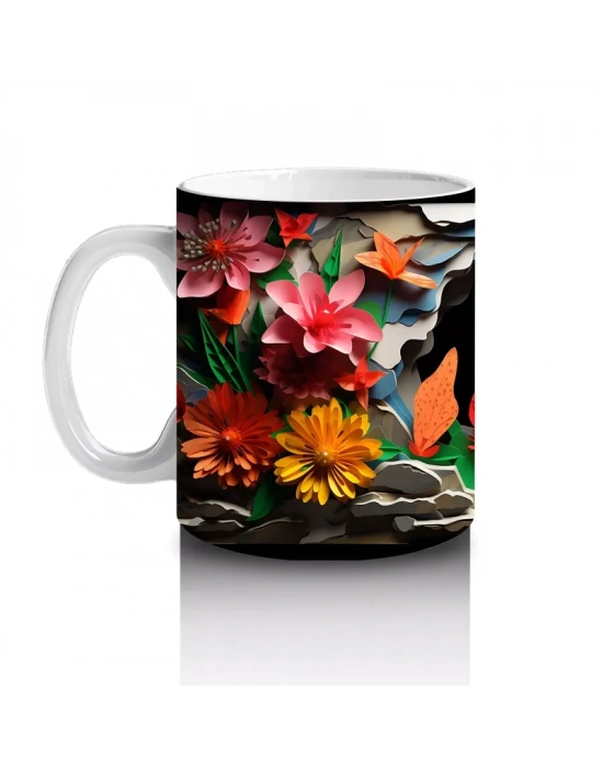 Siyah Zemin Üzerinde Parlayan Yusufçuk – Baskılı Kahve Kupası