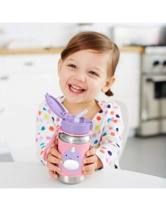 Skip Hop Zoo Pipetli Paslanmaz Çelik Suluk 350 ml Narwhal