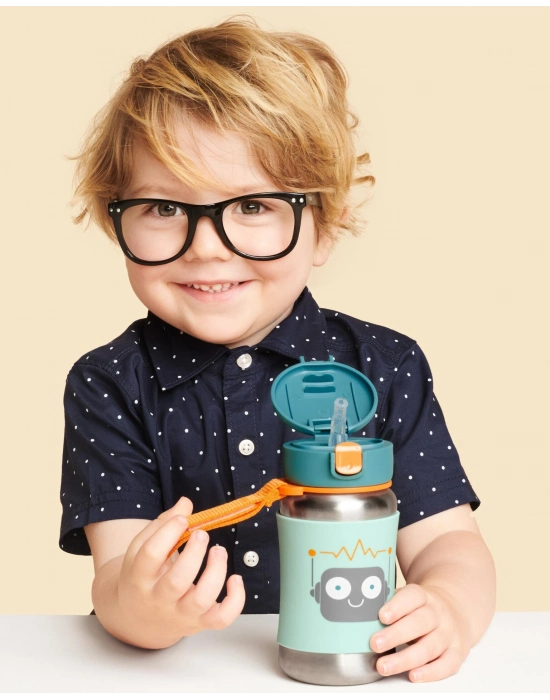 Skip Hop Zoo Pipetli Paslanmaz Çelik Suluk 350 ml Robot