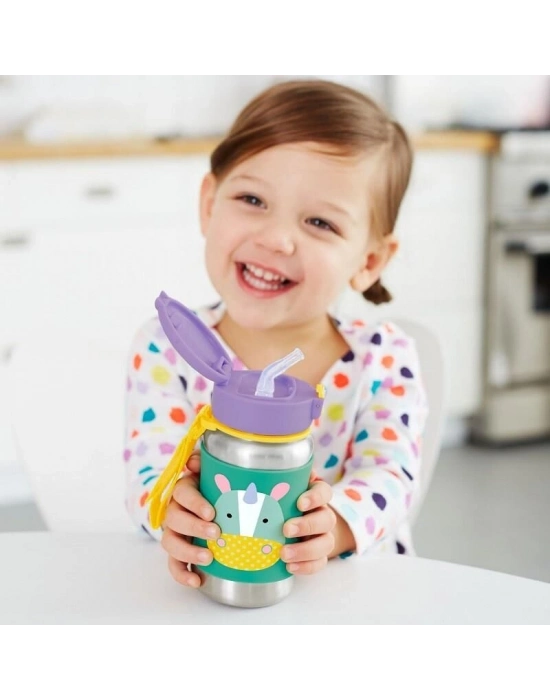 Skip Hop Zoo Pipetli Paslanmaz Çelik Suluk 350 ml Unicorn