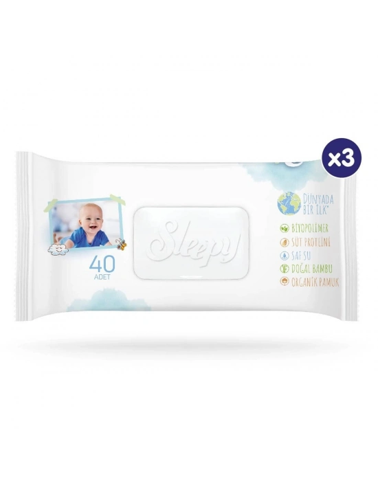 Sleepy Bio Natural Islak Havlu Mendil 3x40 120 Yaprak