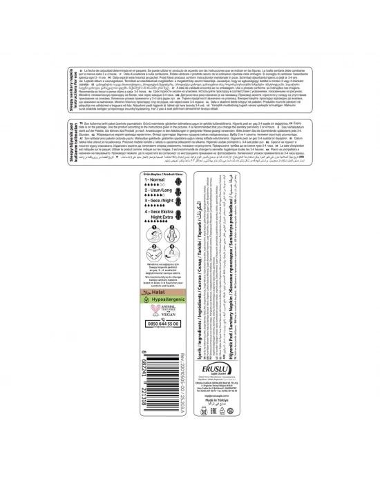 Sleepy Bio Natural Premium Plus Gece Ekstra Ped 14 Adet