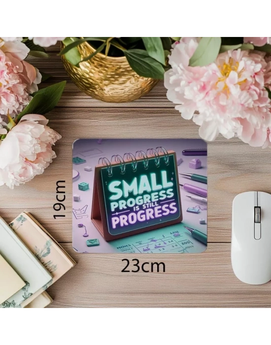 Small Progress Motivasyon Mousepad – Canlı Tonlar - 19x23 cm 2 mm Dikdörtgen İthal Baskılı Mouse Pad
