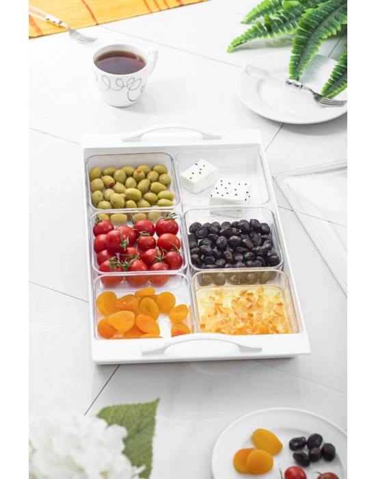 Soft Beyaz Akrilik Saray Kahvaltılık Seti