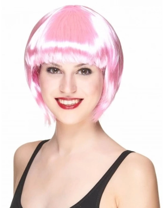 Soft Pembe Renk Parti Peruğu Küt Saç