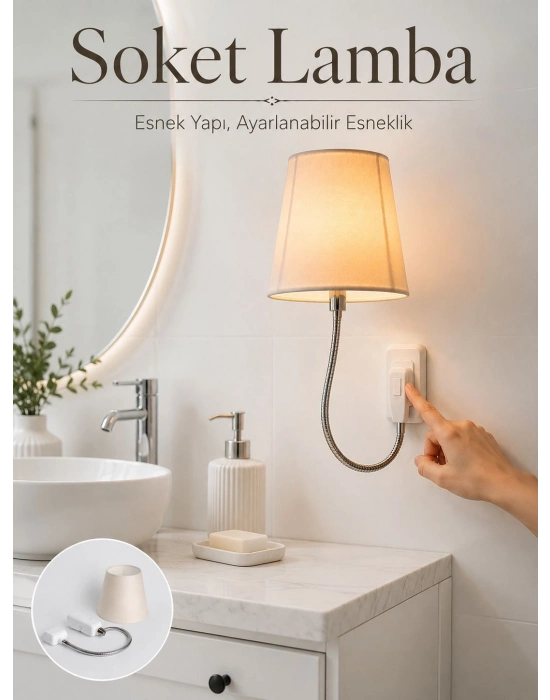 Soket Tipi Ayarlanabilir Başlıklı Dekoratif Gece Lambası