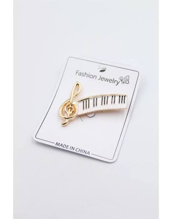 Sol Anahtarı Broş - Altın