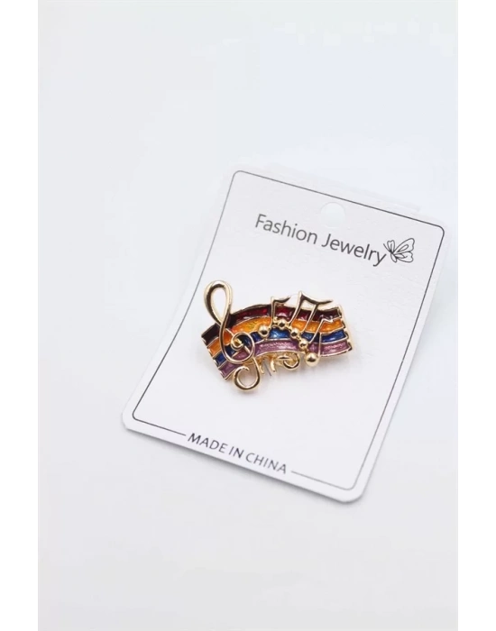 Sol Anahtarı Broş - Altın