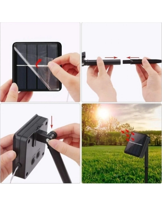 Solar 100 Ledli 12 Metre Bahçe Aydınlatma