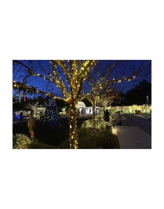 ® Solar 120 Ledli 10 Metre Gün Işığı Bahçe Aydınlatma Dekorasyon Güneş Enerjili Led Sarı Işık