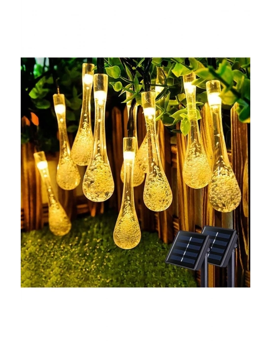® Solar 5 Metre 20 LED Günışığı Damlacık Işıkları, Güneş Enerjili LED Işıklar Dış Mekan
