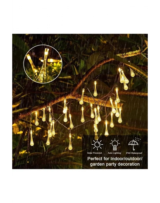 ® Solar 5 Metre 20 LED Günışığı Damlacık Işıkları, Güneş Enerjili LED Işıklar Dış Mekan
