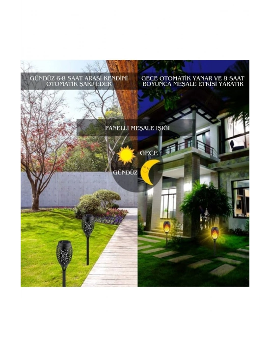 Solar Alev Efektli Bahçe Lambası