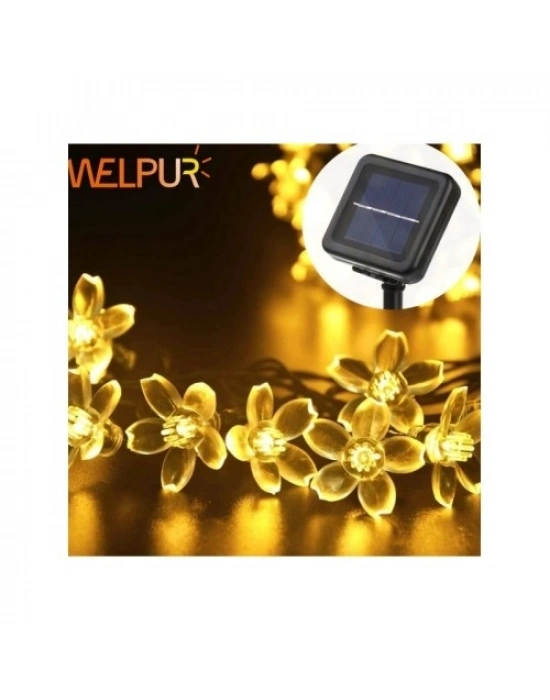Solar Çiçekli Dekoratif 30 Led Bahçe Lambası
