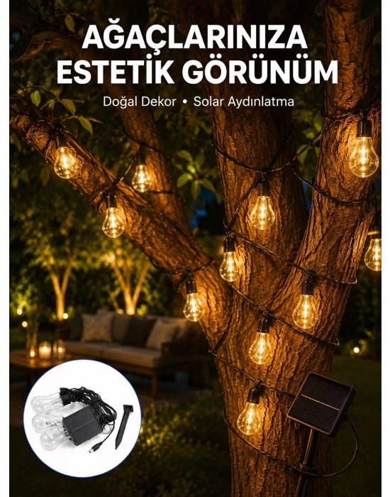 Solar Dekoratif LED Ampul Işık Bahçe Çit Balkon ve Veranda Süsleme Aydınlatması