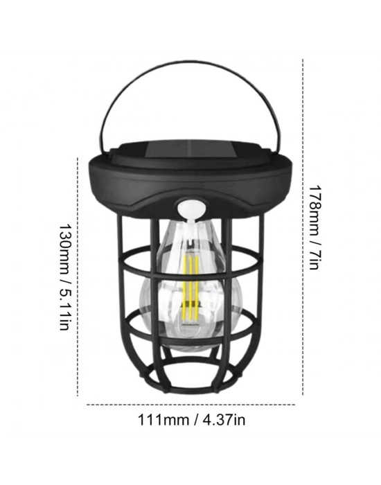 ®  Solar Kamp Feneri – Güneş Enerjili, Otomatik Şarj ve Gece Işığı, Taşınabilir ve Asılabilir LED Dış Mekan a