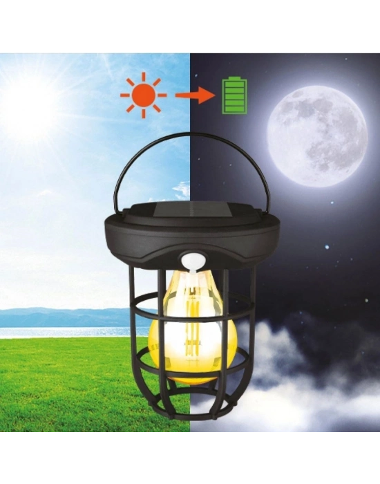 ®  Solar Kamp Feneri – Güneş Enerjili, Otomatik Şarj ve Gece Işığı, Taşınabilir ve Asılabilir LED Dış Mekan a