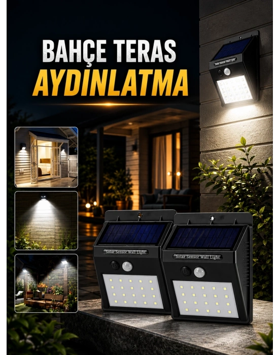 Solar Lamba Giriş, Bahçe Yol Avlu Hareket Sensörlü Led