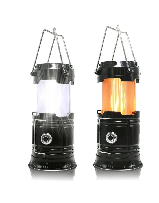 Solar Şarj Edilebilir Çok Fonksiyonlu Kamp Lambası Işıldak Powerbank