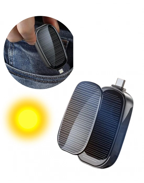 ® Solar Şarjlı Powerbank Acil Durum İçin Hafif ve Kompakt